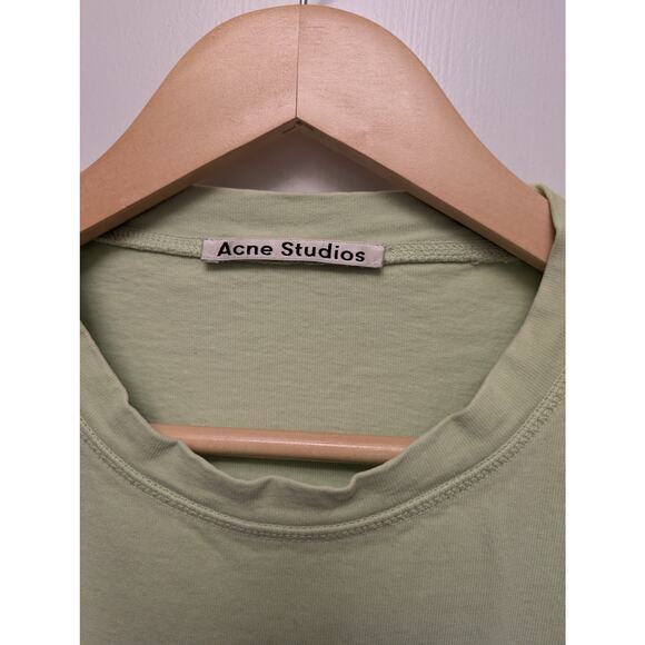 Acne‎ Studios Cotton T-shirt Cylea Emboss Cropped Green Normcore Preppy Relaxed - Picture 3 of 5